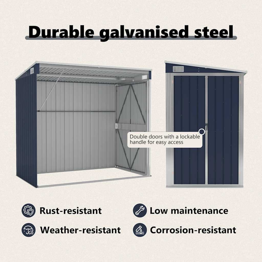 Wall-mounted Garden Shed Tool Storage House Backyard Galvanised Steel vidaXL - Picture 32 of 60