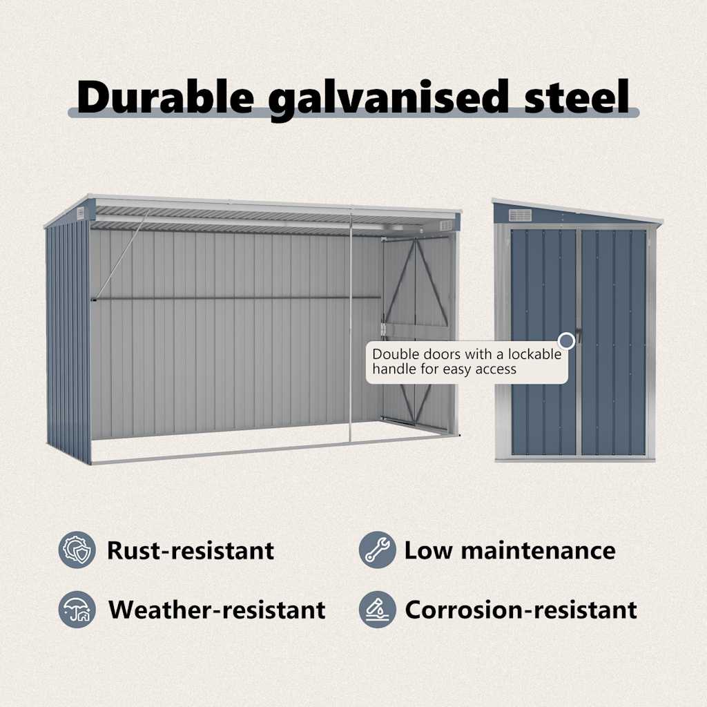 Wall-mounted Garden Shed Tool Storage House Backyard Galvanised Steel vidaXL - Picture 44 of 60