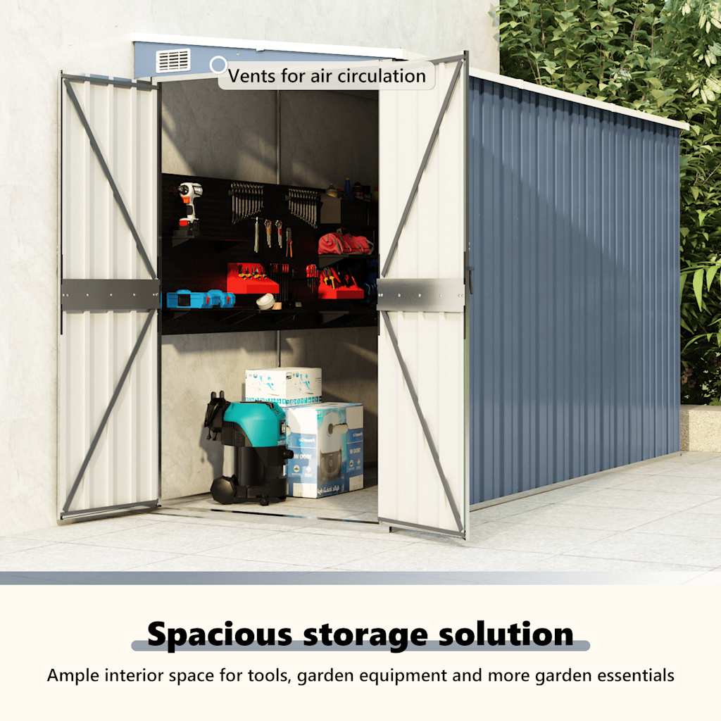 Wall-mounted Garden Shed Tool Storage House Backyard Galvanised Steel vidaXL - Picture 45 of 60
