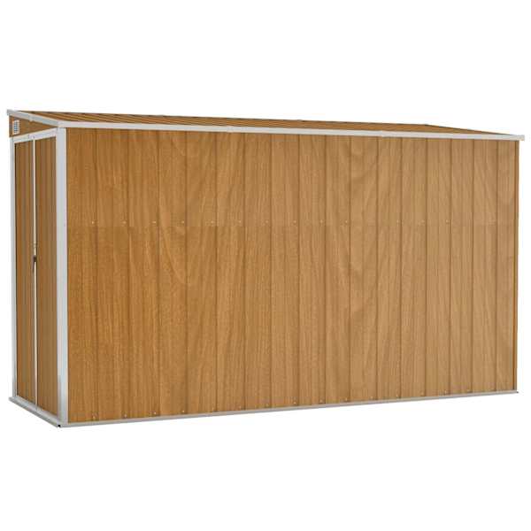 vidaXL seinale kinnitatav aiakuur, pruun, 118 x 288 x 178 cm, tsingitud teras