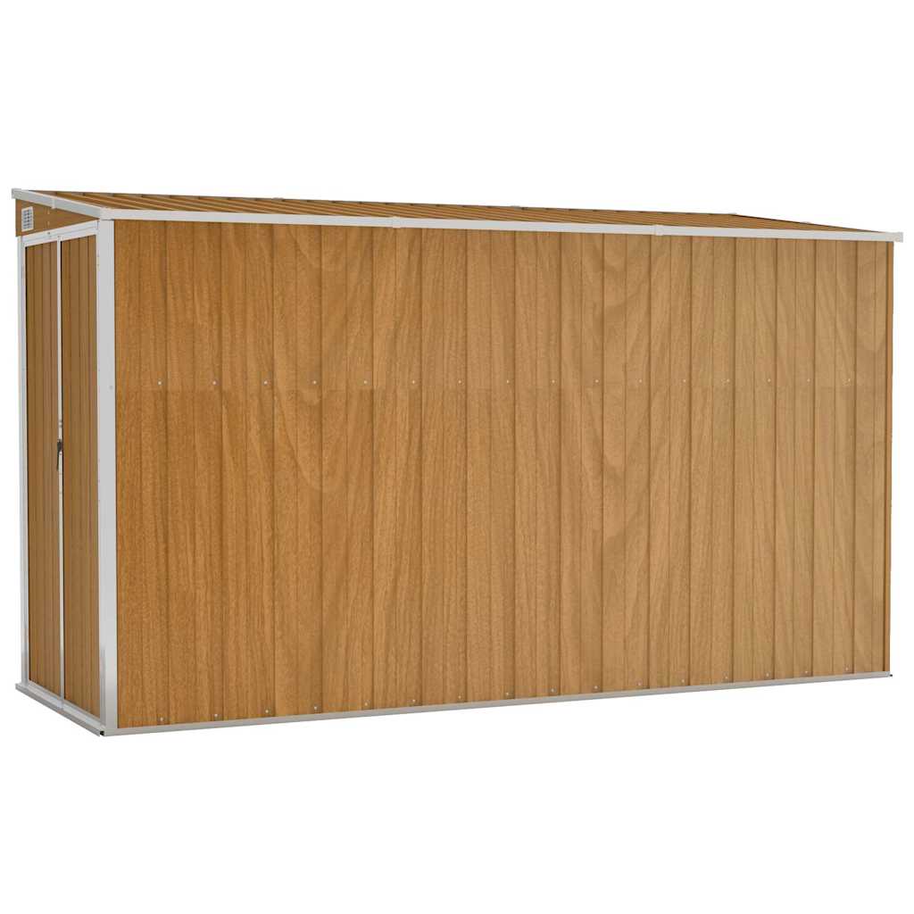 vidaXL Nástěnný zahradní domek hnědý 118 x 288 x 178 cm pozinkovaná ocel