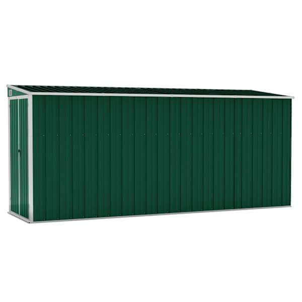 vidaXL seina aiakuur, roheline, 118x382x178 cm, tsingitud teras