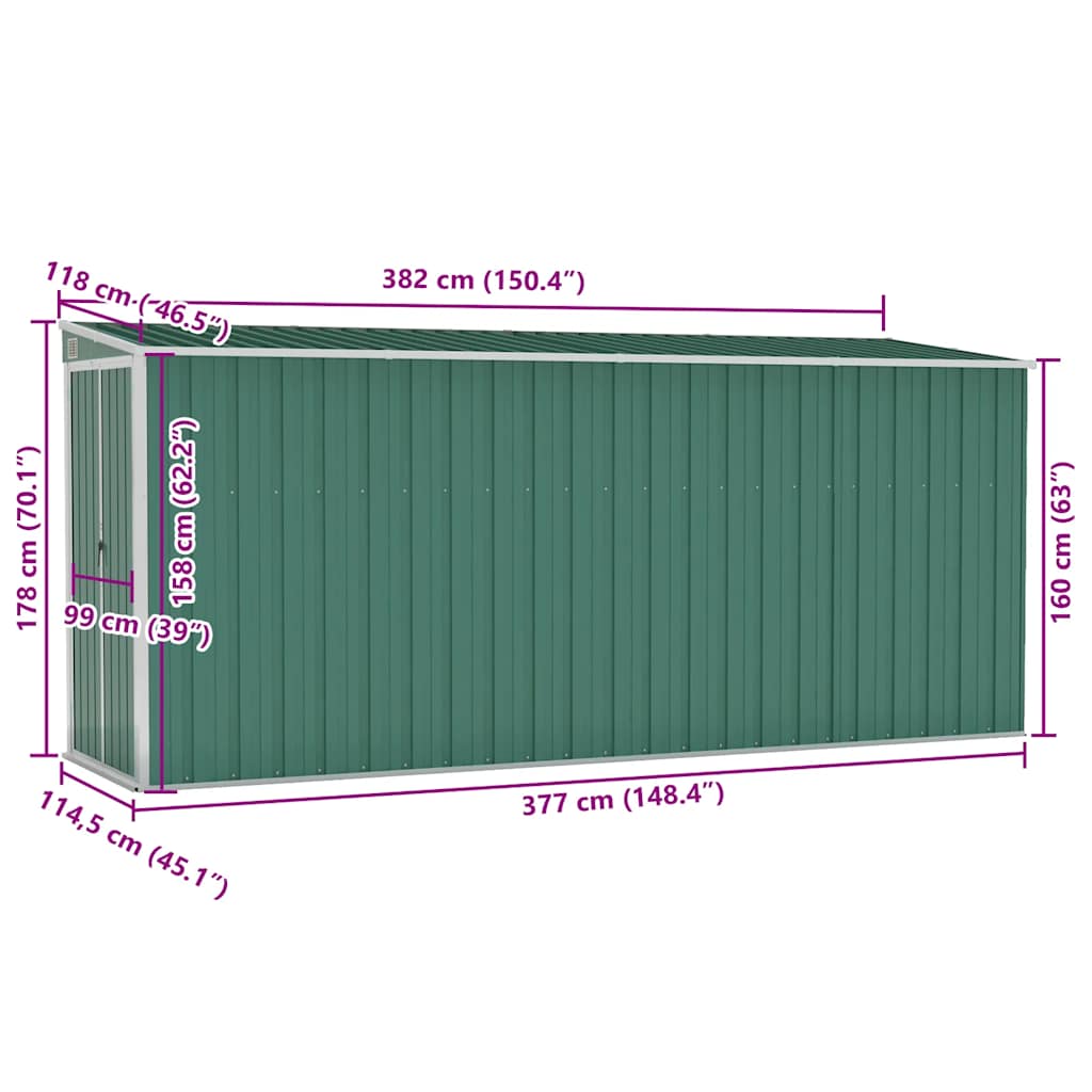 Storage Shed Wall-mounted Garden Shed for Backyard Galvanized Steel vidaXL - Picture 27 of 60