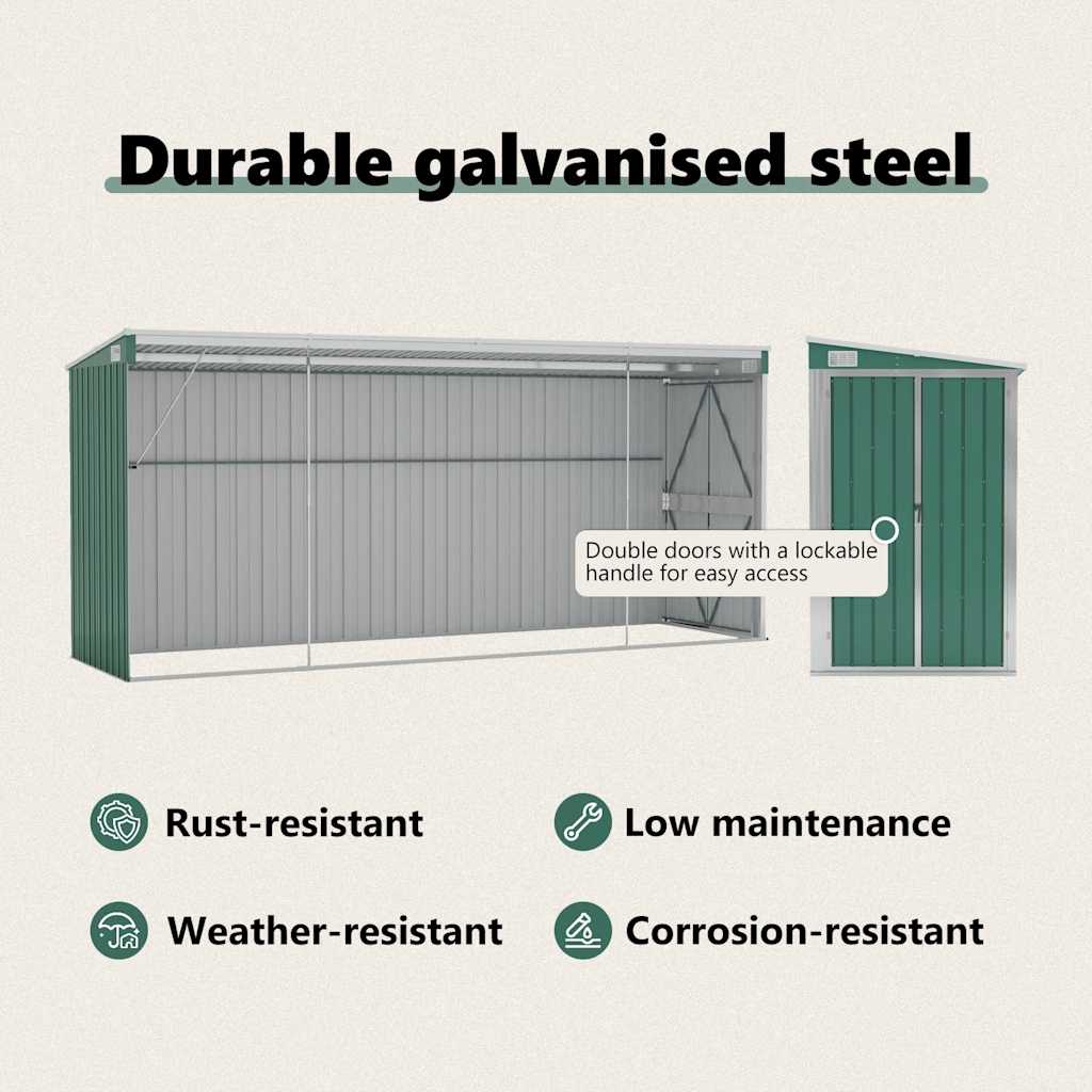 Storage Shed Wall-mounted Garden Shed for Backyard Galvanized Steel vidaXL - Picture 32 of 60
