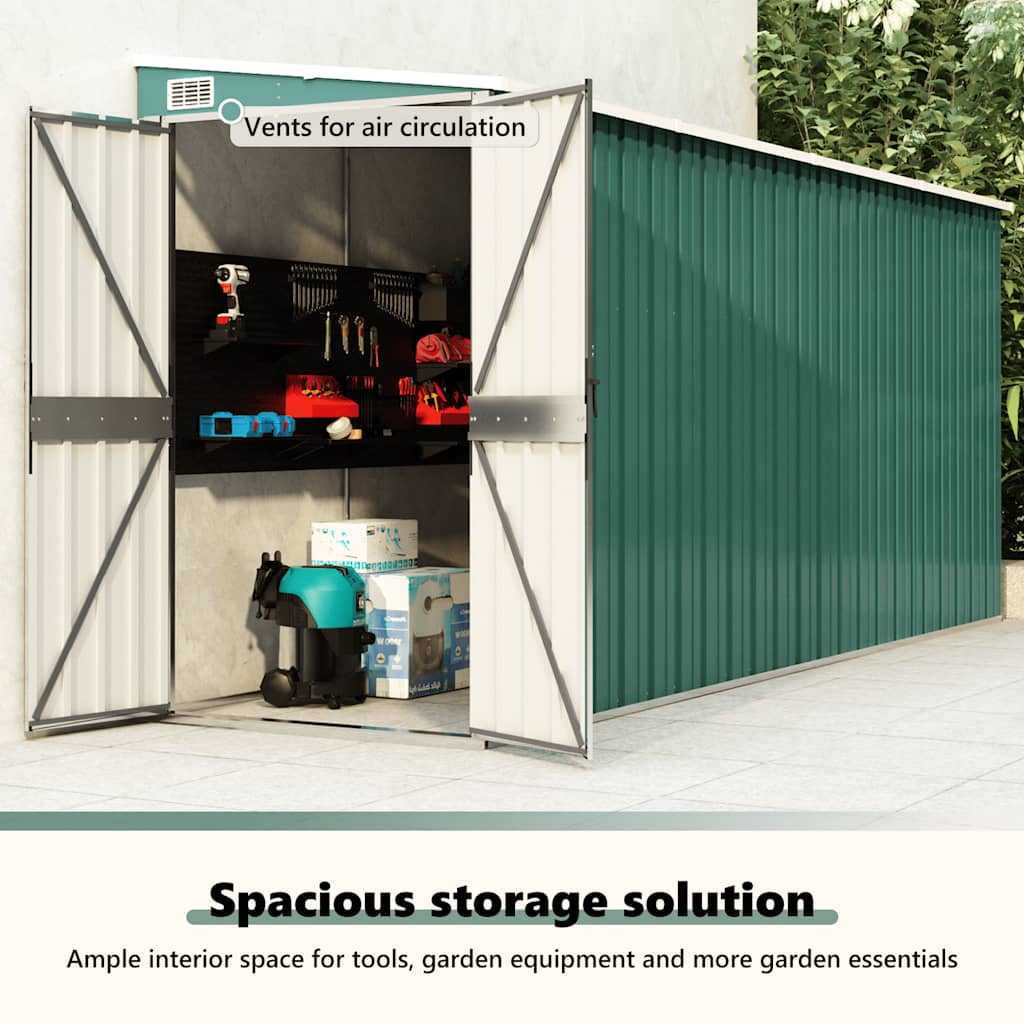 Storage Shed Wall-mounted Garden Shed for Backyard Galvanized Steel vidaXL - Picture 33 of 60