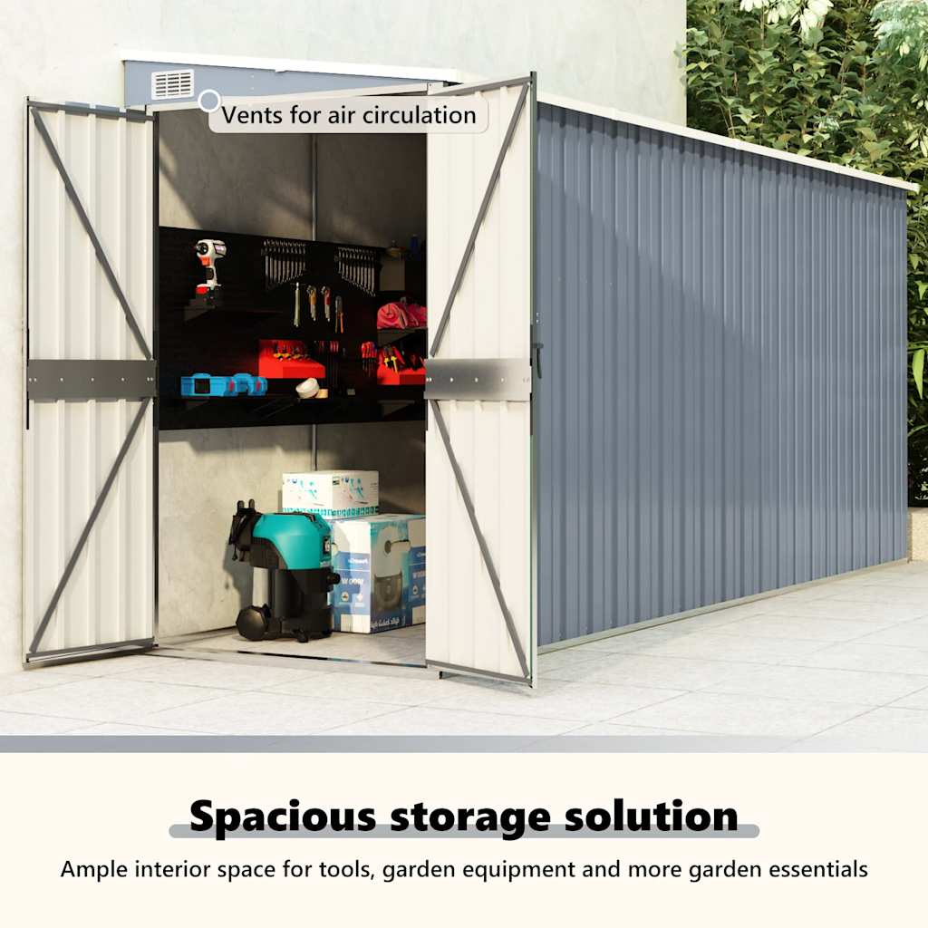 Wall-mounted Garden Shed Tool Storage House Backyard Galvanised Steel vidaXL - Picture 57 of 60