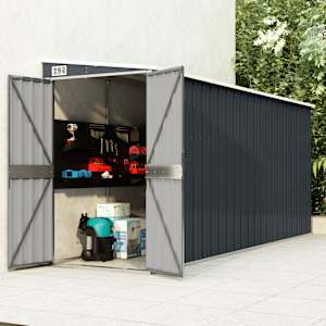 Vrtna lopa antracitna 118x382x178 cm jeklo