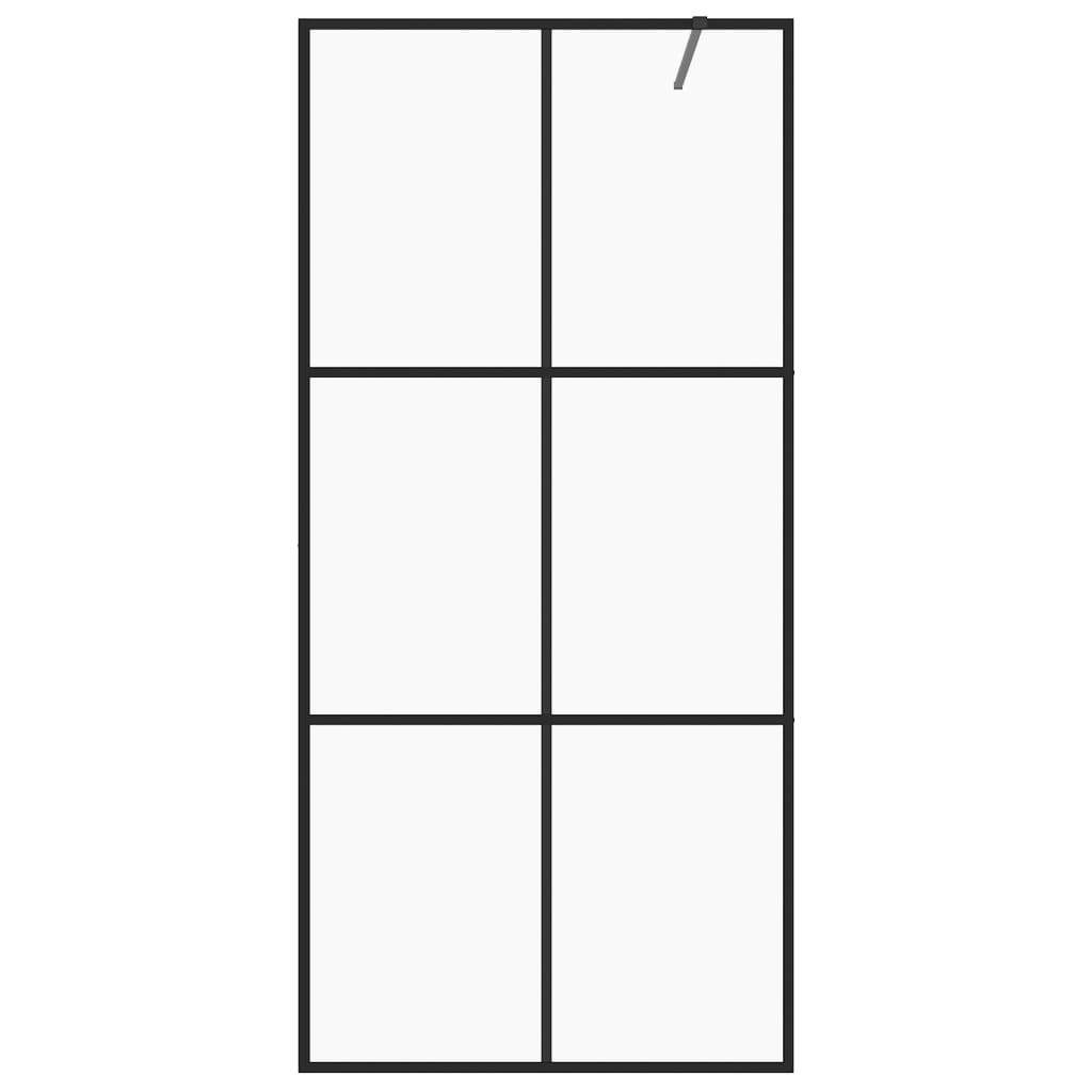 vidaXL Inloopdouchewand 90x195 cm ESG-glas transparant en zwart afbeelding
