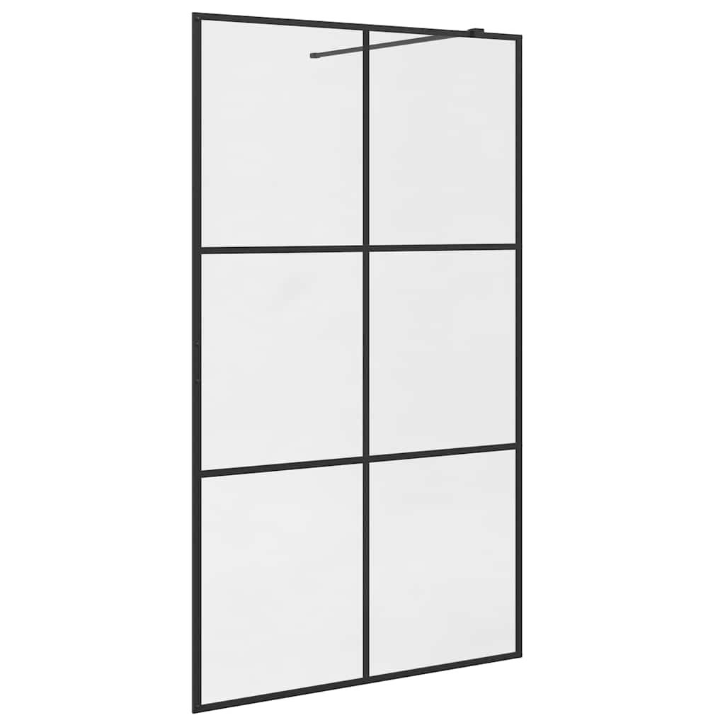 vidaXL Zástěna do průchozí sprchy čiré ESG sklo 115 x 195 cm černá