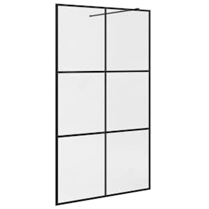 Zástěna do průchozí sprchy čiré ESG sklo 115 x 195 cm černá - obrázek 2