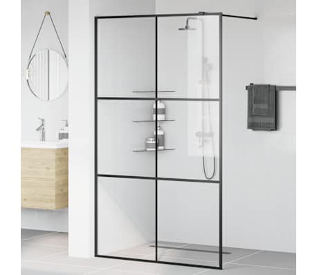 vidaXL Duschv&auml;gg med klart ESG-glas 115x195 cm svart