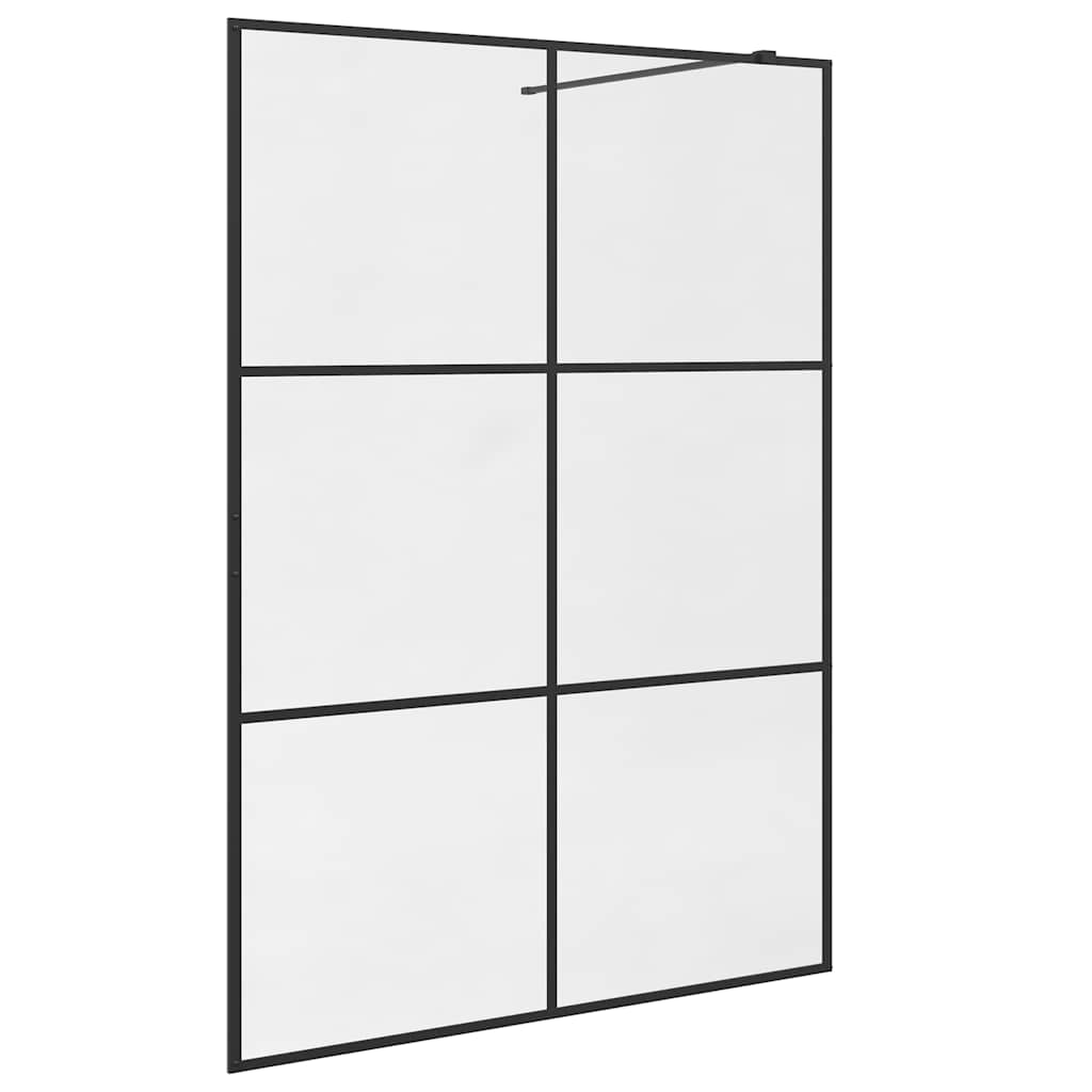 vidaXL Zástěna do průchozí sprchy čiré ESG sklo 140 x 195 cm černá