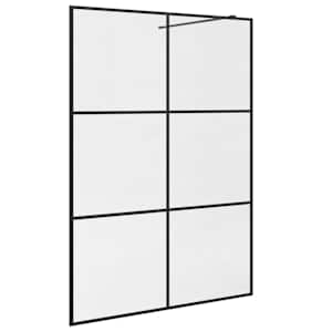 Zástěna do průchozí sprchy čiré ESG sklo 140 x 195 cm černá - obrázek 2