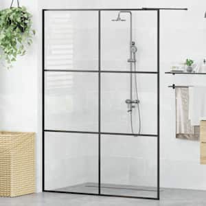 Zástěna do průchozí sprchy čiré ESG sklo 140 x 195 cm černá - obrázek 1