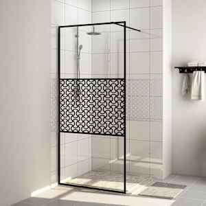 Zástěna do průchozí sprchy čiré ESG sklo 80 x 195 cm černá - obrázek 1