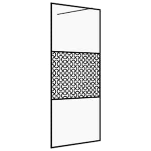Zástěna do průchozí sprchy čiré ESG sklo 90 x 195 cm černá - obrázek 2