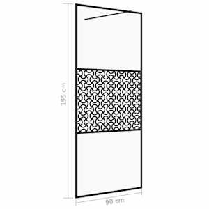 Zástěna do průchozí sprchy čiré ESG sklo 90 x 195 cm černá - obrázek 5
