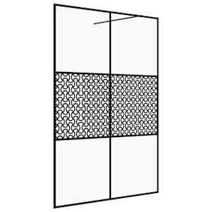 Zástěna do průchozí sprchy čiré ESG sklo 140 x 195 cm černá - obrázek 2
