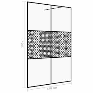Zástěna do průchozí sprchy čiré ESG sklo 140 x 195 cm černá - obrázek 5