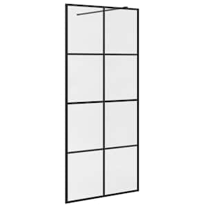 Zástěna do průchozí sprchy čiré ESG sklo 90 x 195 cm černá - obrázek 2