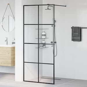 Zástěna do průchozí sprchy čiré ESG sklo 90 x 195 cm černá - obrázek 3