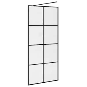 Zástěna do průchozí sprchy čiré ESG sklo 90 x 195 cm černá - obrázek 6