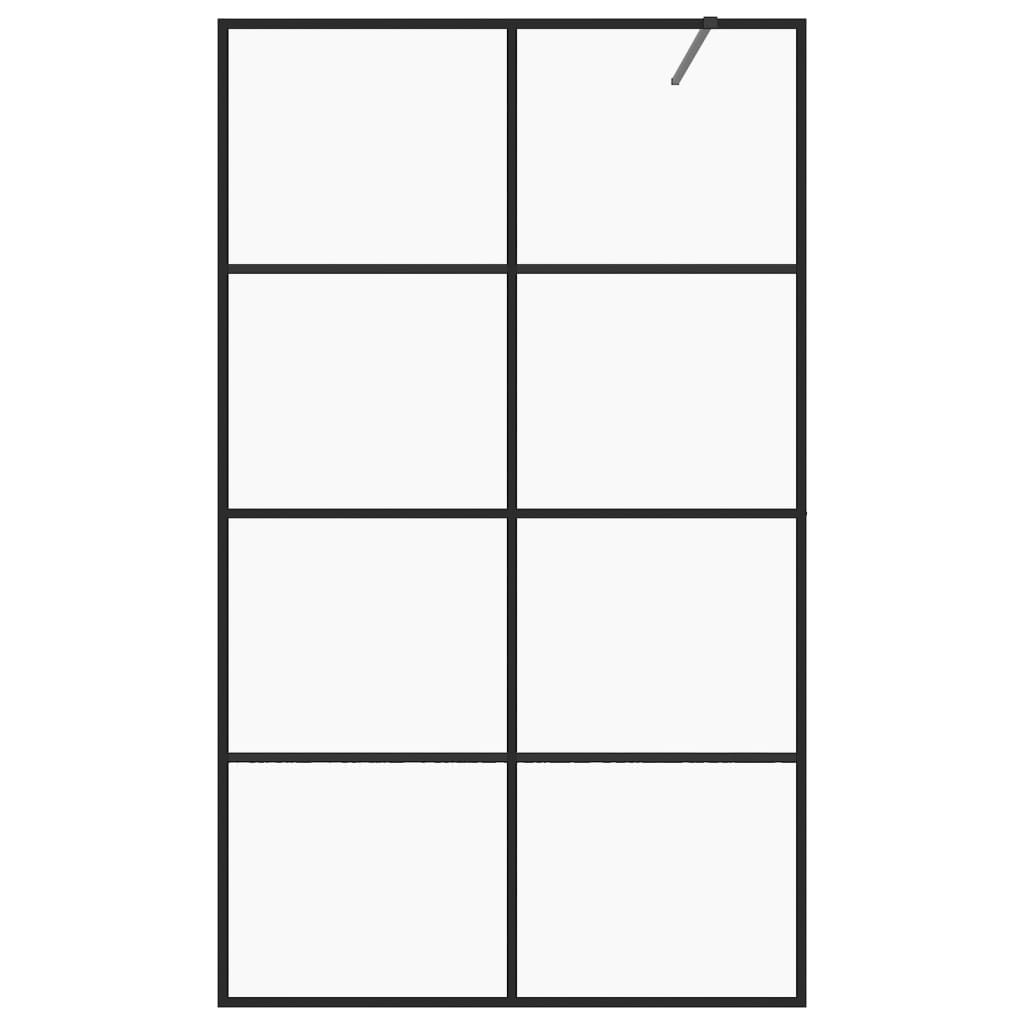 

vidaXL Inloopdouchewand 100x195 cm ESG-glas transparant en zwart