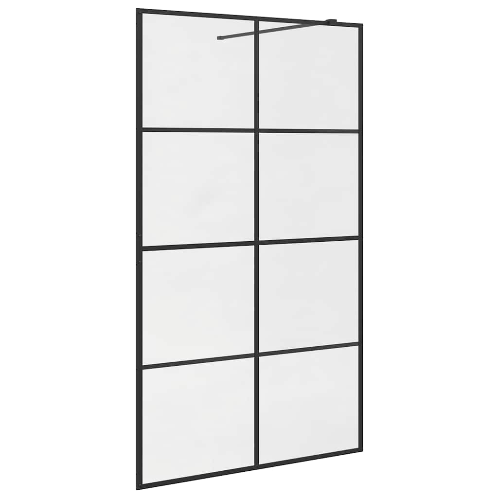 vidaXL Zástěna do průchozí sprchy čiré ESG sklo 115 x 195 cm černá