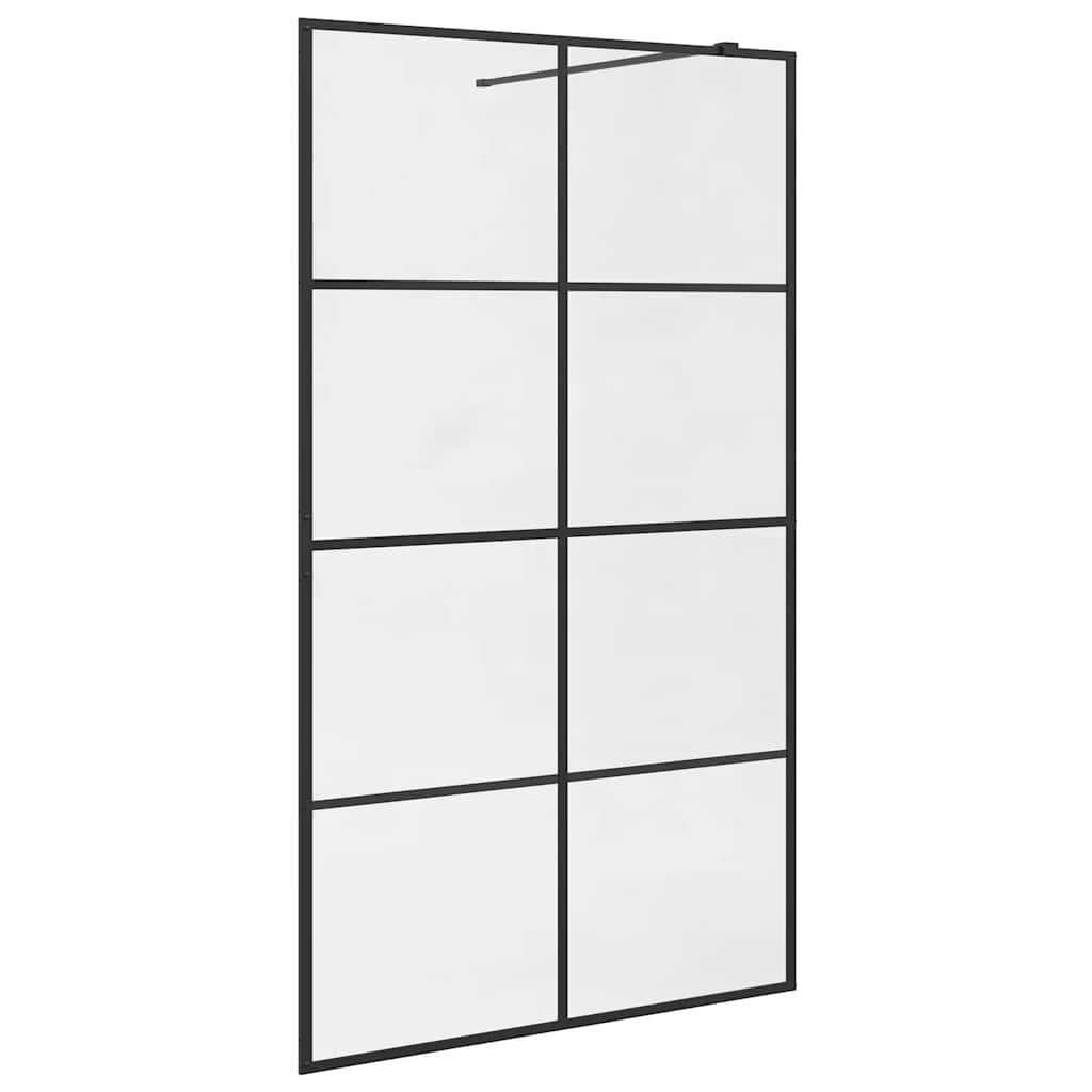 Levně vidaXL Zástěna do průchozí sprchy čiré ESG sklo 115 x 195 cm černá