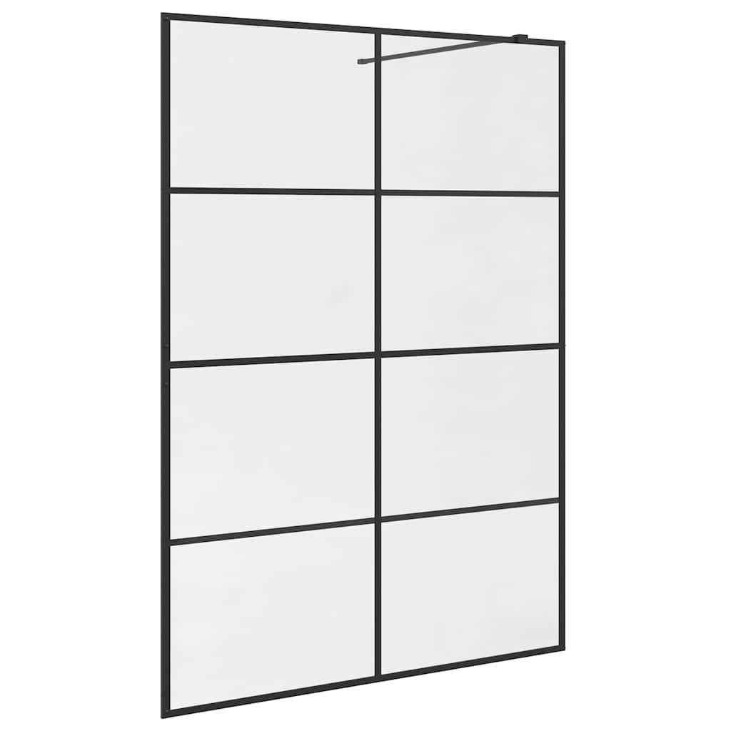 vidaXL Zástěna do průchozí sprchy čiré ESG sklo 140 x 195 cm černá