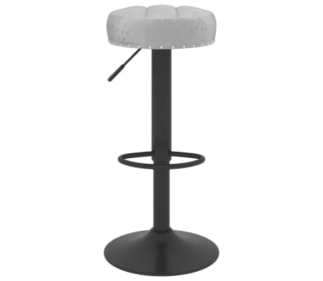 vidaXL Baro taburetė, pilkos spalvos, aksomas