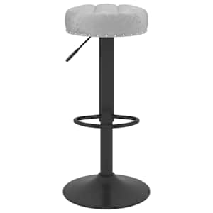 vidaXL Baro taburetė, pilkos spalvos, aksomas