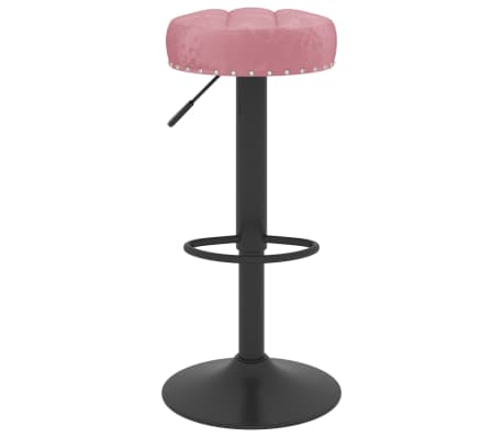 vidaXL Baro taburetė, rožinės spalvos, aksomas