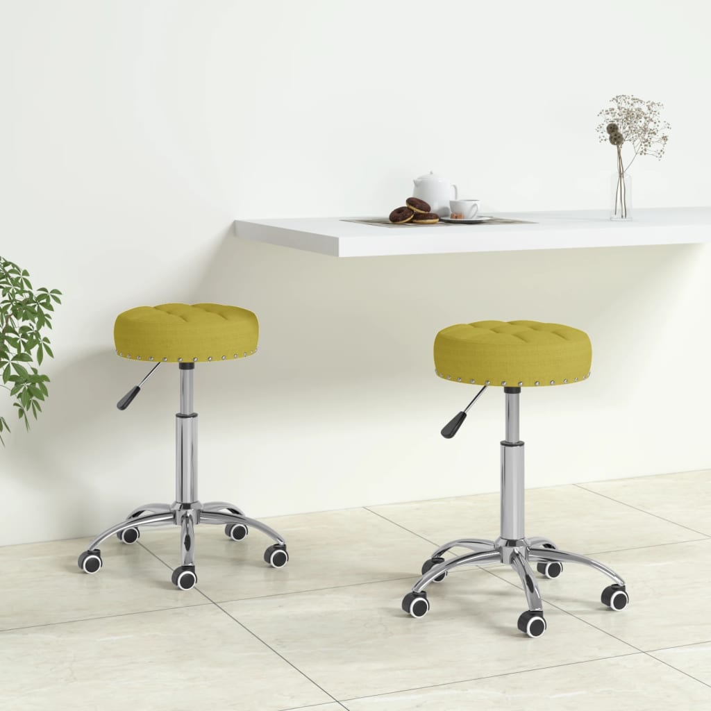 Chaises pivotantes à manger lot de 2 vert tissu