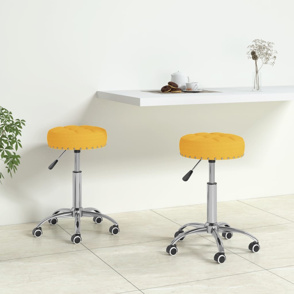 vida XL Esszimmerstühle 2 Stk. Drehbar Senfgelb Stoff