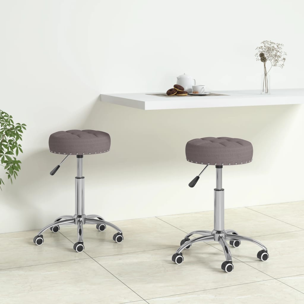 Chaises pivotantes à manger lot de 2 taupe tissu