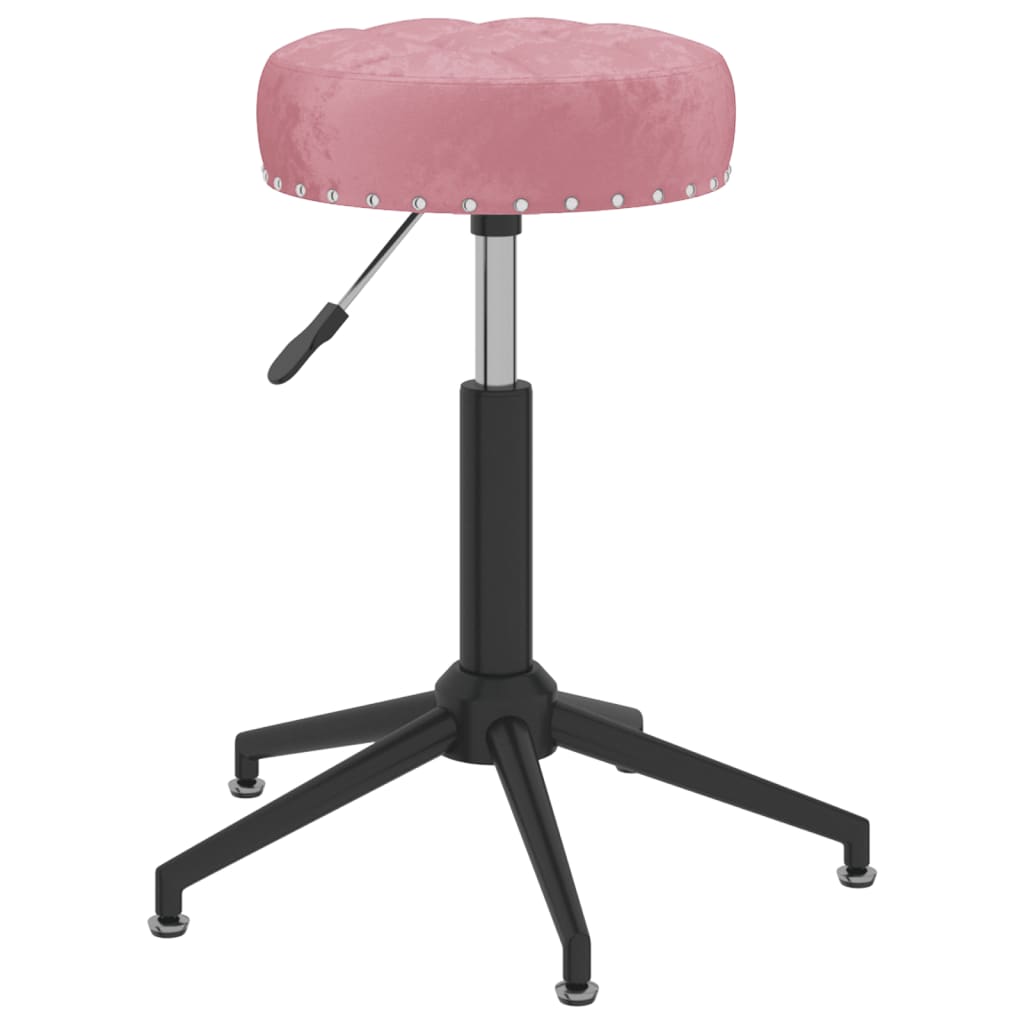 Vidaxl scaun de birou pivotant, roz, catifea