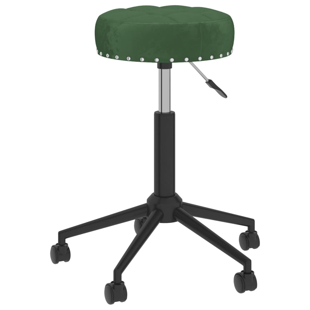 

vidaXL Eetkamerstoelen draaibaar 2 st fluweel donkergroen