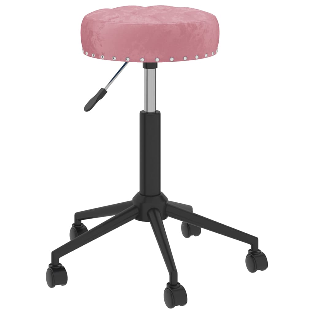 

vidaXL Eetkamerstoelen draaibaar 2 st fluweel roze