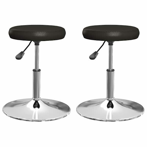 vidaXL s&ouml;&ouml;gitoolid 2 tk, must, kunstnahk