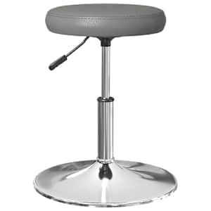 vidaXL Valgomojo kėdės, 2vnt., pilkos spalvos, dirbtinė oda