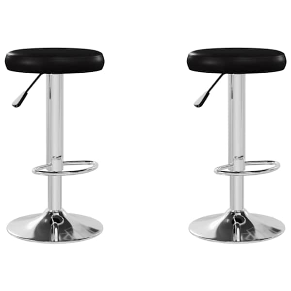 vidaXL baaripukid 2 tk, must, kunstnahk