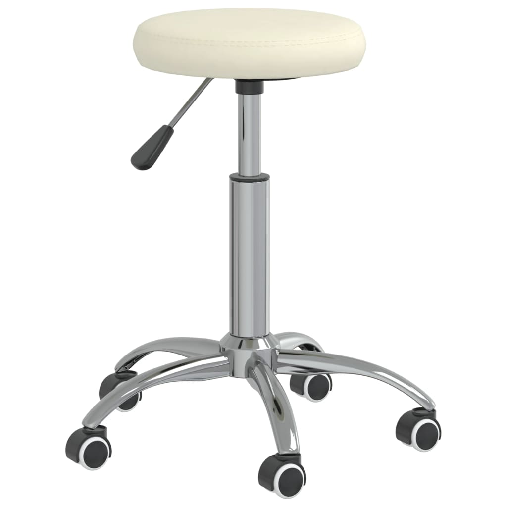 vidaXL Obrotowe krzesło biurowe, kremowe, sztuczna skóra
