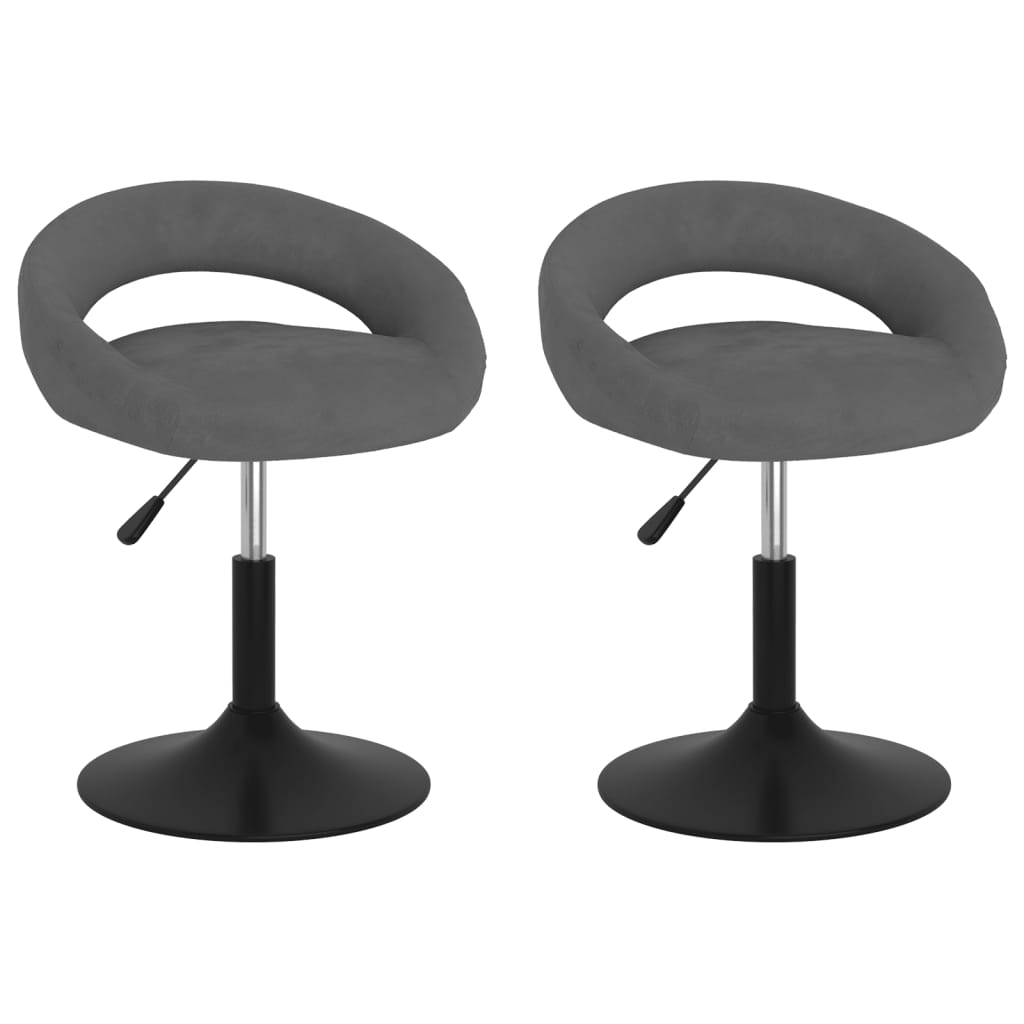 Otočné jídelní židle 2 ks tmavě šedé samet