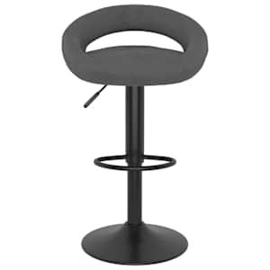 vidaXL Baro taburetė, tamsiai pilkos spalvos, aksomas