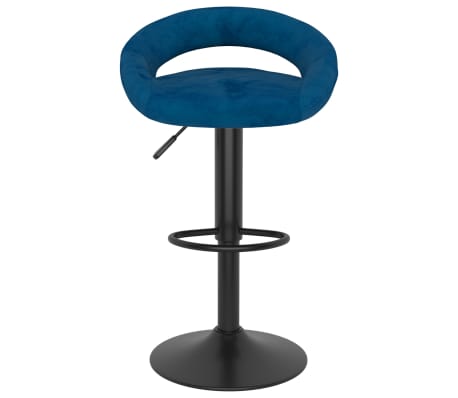 vidaXL Baro taburetė, mėlynos spalvos, aksomas