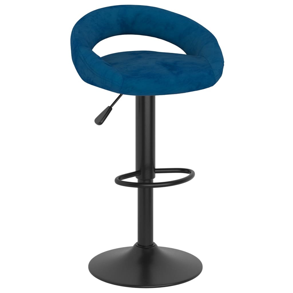 vidaXL Barkrukken 2 st fluweel blauw afbeelding