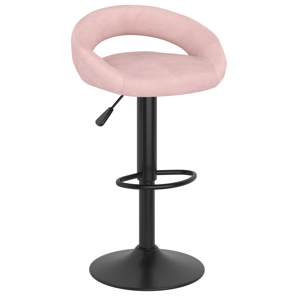

vidaXL Barkrukken 2 st fluweel roze