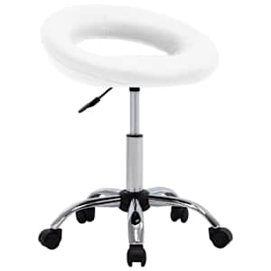 vidaXL Pasukamos valgomojo kėdės, 2vnt., baltos spalvos, dirbtinė oda