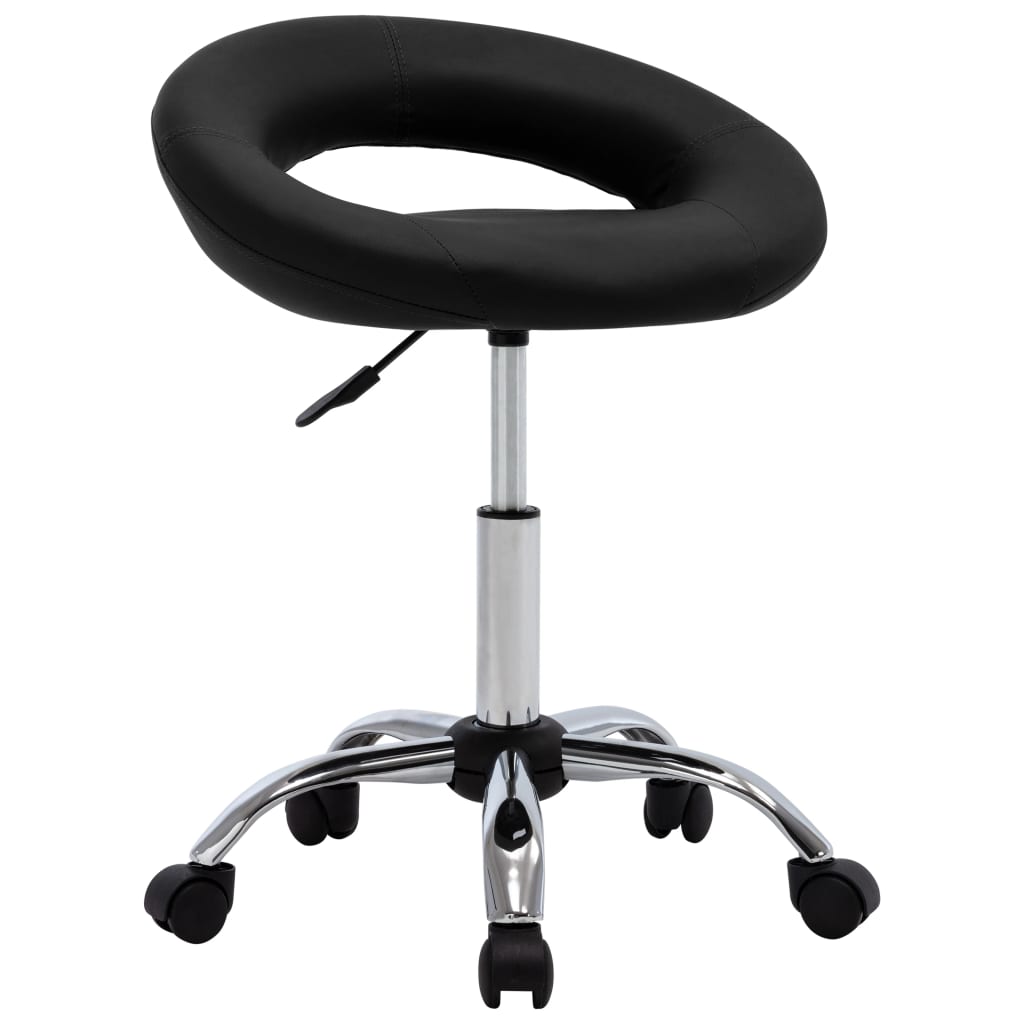 

vidaXL Eetkamerstoelen draaibaar 2 st kunstleer zwart